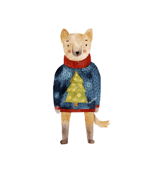 Blonde Dog Christmas Eve Box