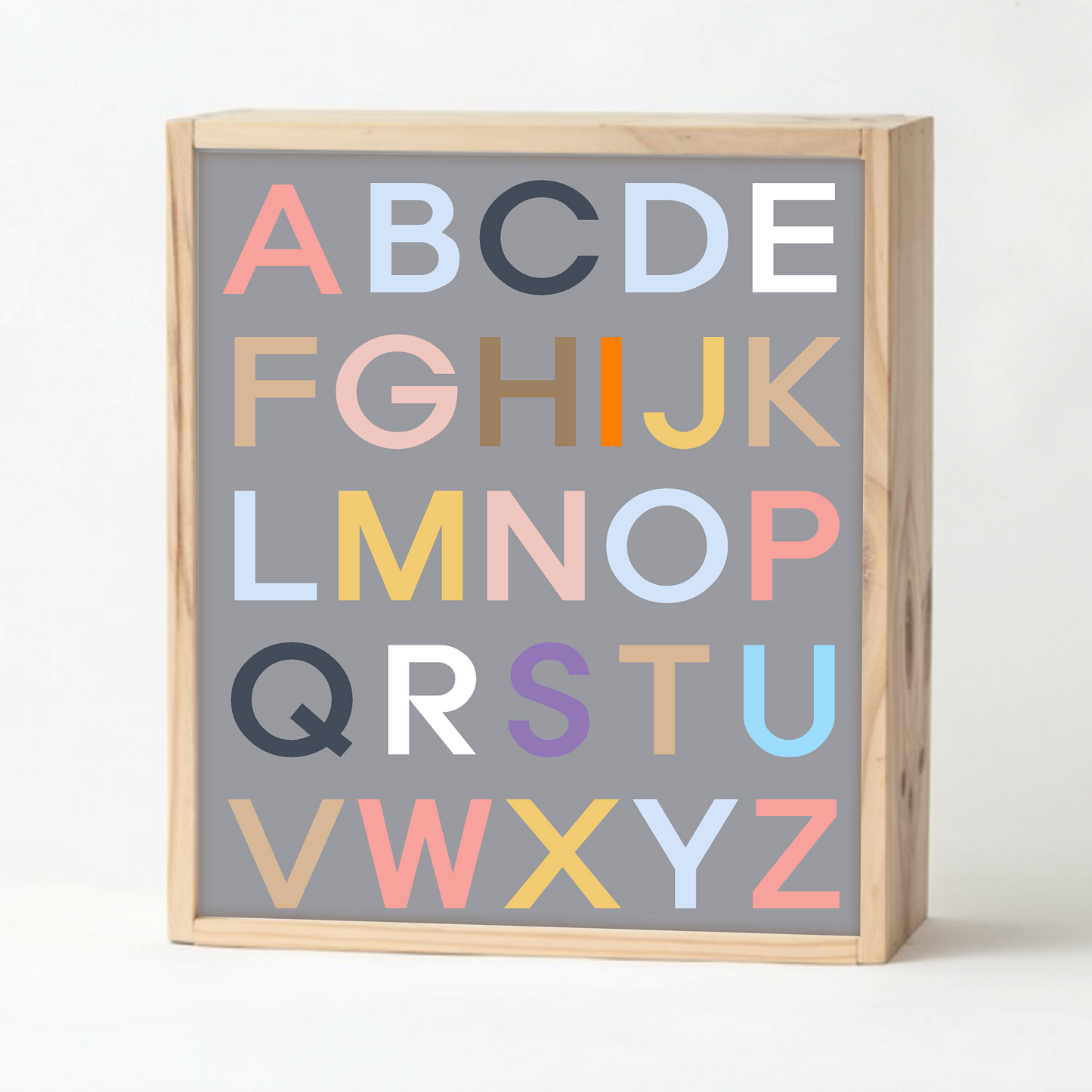 Light Grey Alphabet Keepsake Box