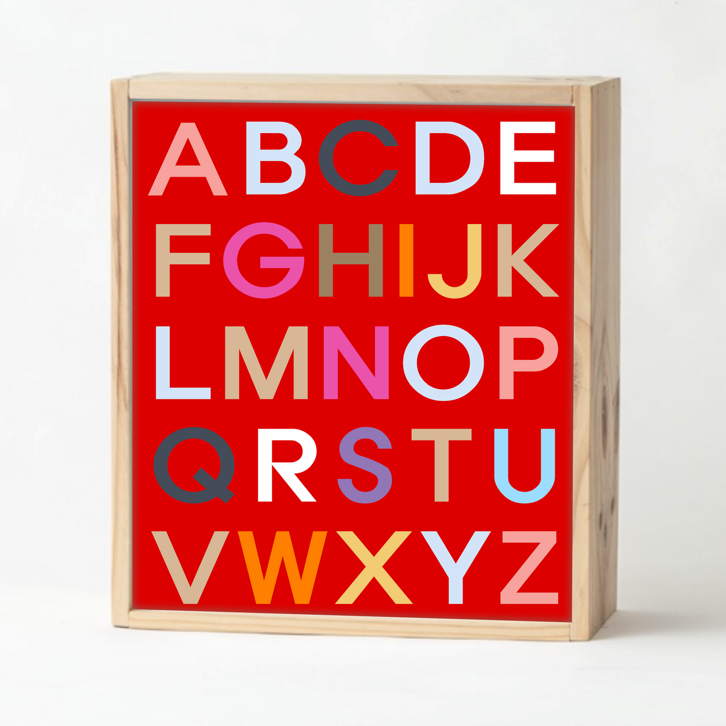 Red Alphabet Keepsake Box