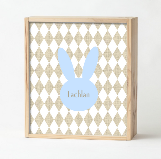 Pale Blue Bunny Keepsake Box