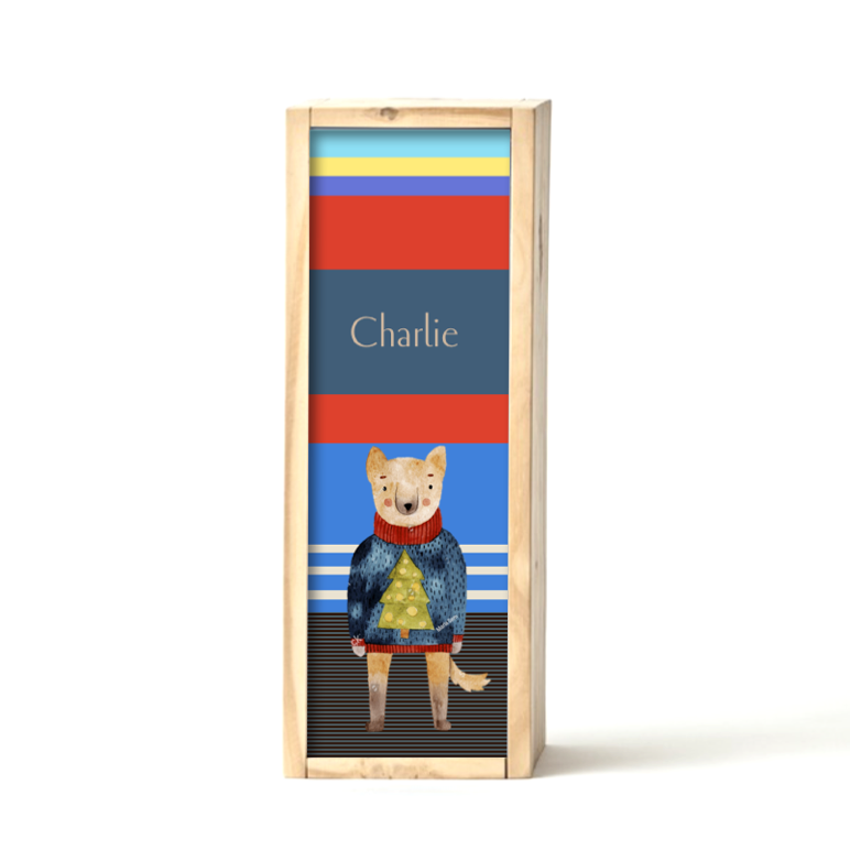 Blonde Dog Christmas Gift Box
