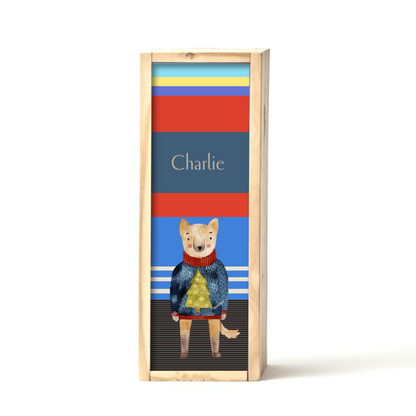Blonde Dog Christmas Gift Box