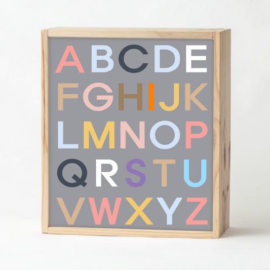 Light Grey Alphabet Keepsake Box