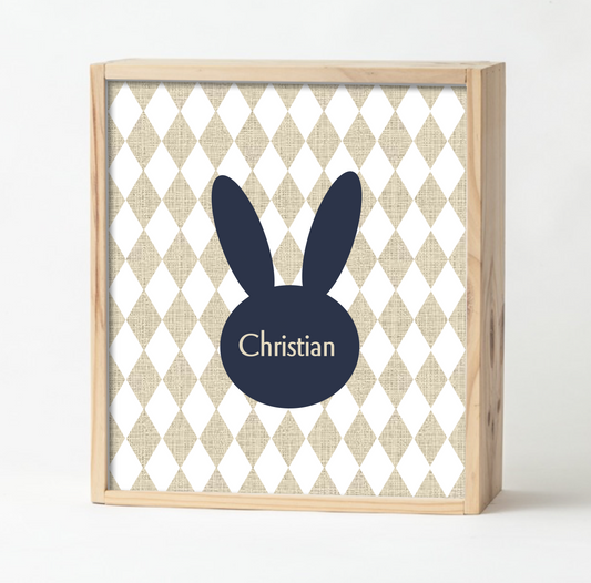 Navy Bunny Keepsake Box